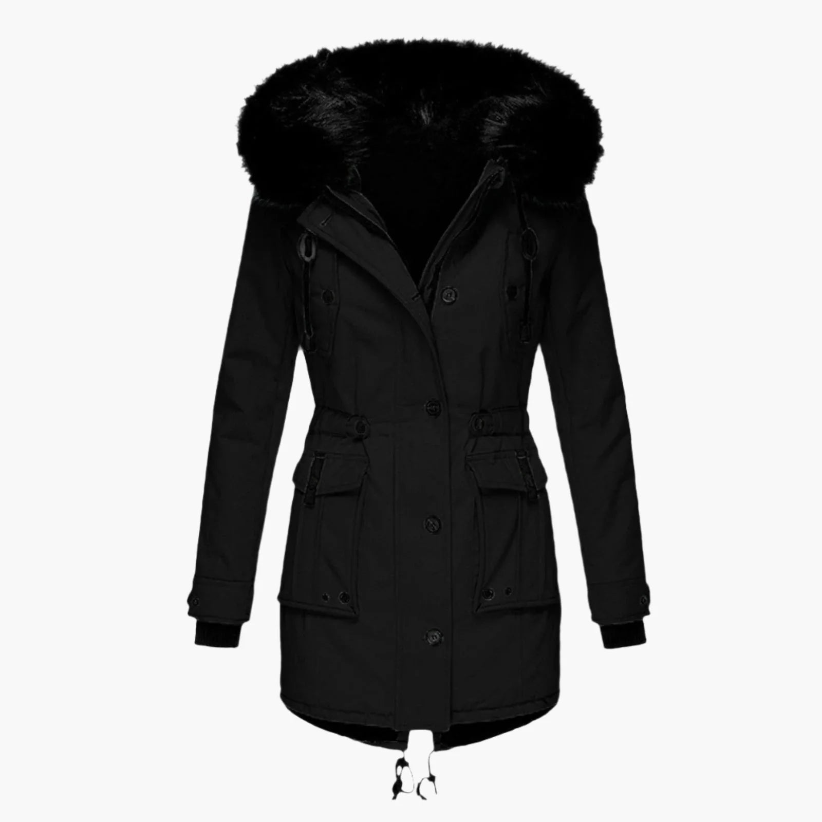 Andrea | Damska ciepła, zimowa kurtka z kapturem o długim fasonie 1