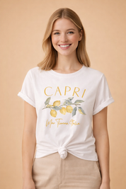 ESTHER | Elegancka koszulka z nadrukiem Capri