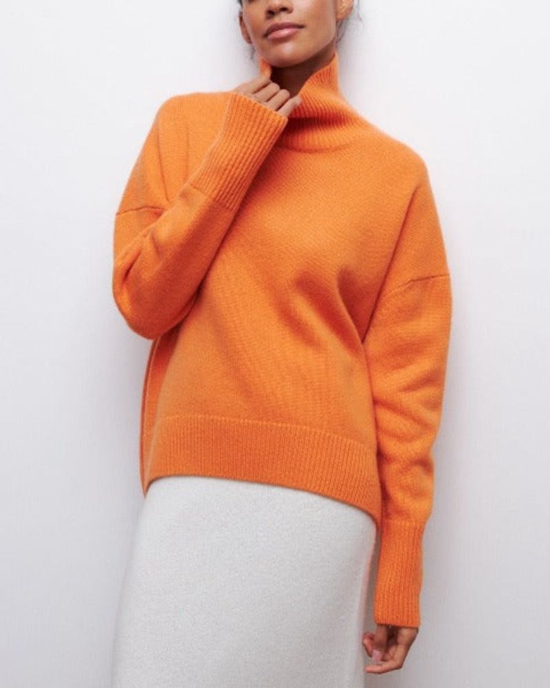 Damski Sweter Oversize z Golfem Linnea Luźny Styl Poncho na Chłodne Dni 2