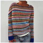 Damski sweter Fair Isle z blokami kolorów i luźnym krojem na chłodne dni 0