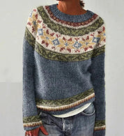 Damski sweter Fair Isle z blokami kolorów i luźnym krojem na chłodne dni 4