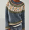 Damski sweter Fair Isle z blokami kolorów i luźnym krojem na chłodne dni 5