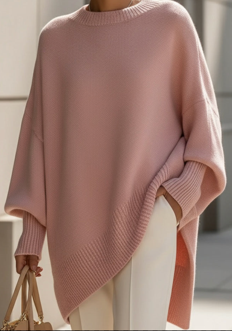Damski sweter oversize z dzianiny w kształcie skrzydła nietoperza na chłodne dni 7