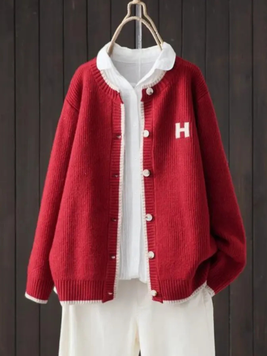 Damski sweter oversize zapinany na guziki z przodu stylowy kardigan casual 0