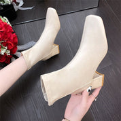 Damskie Buty na Obcasie z Kwadratowym Noskiem Eleganckie i Stylowe 4