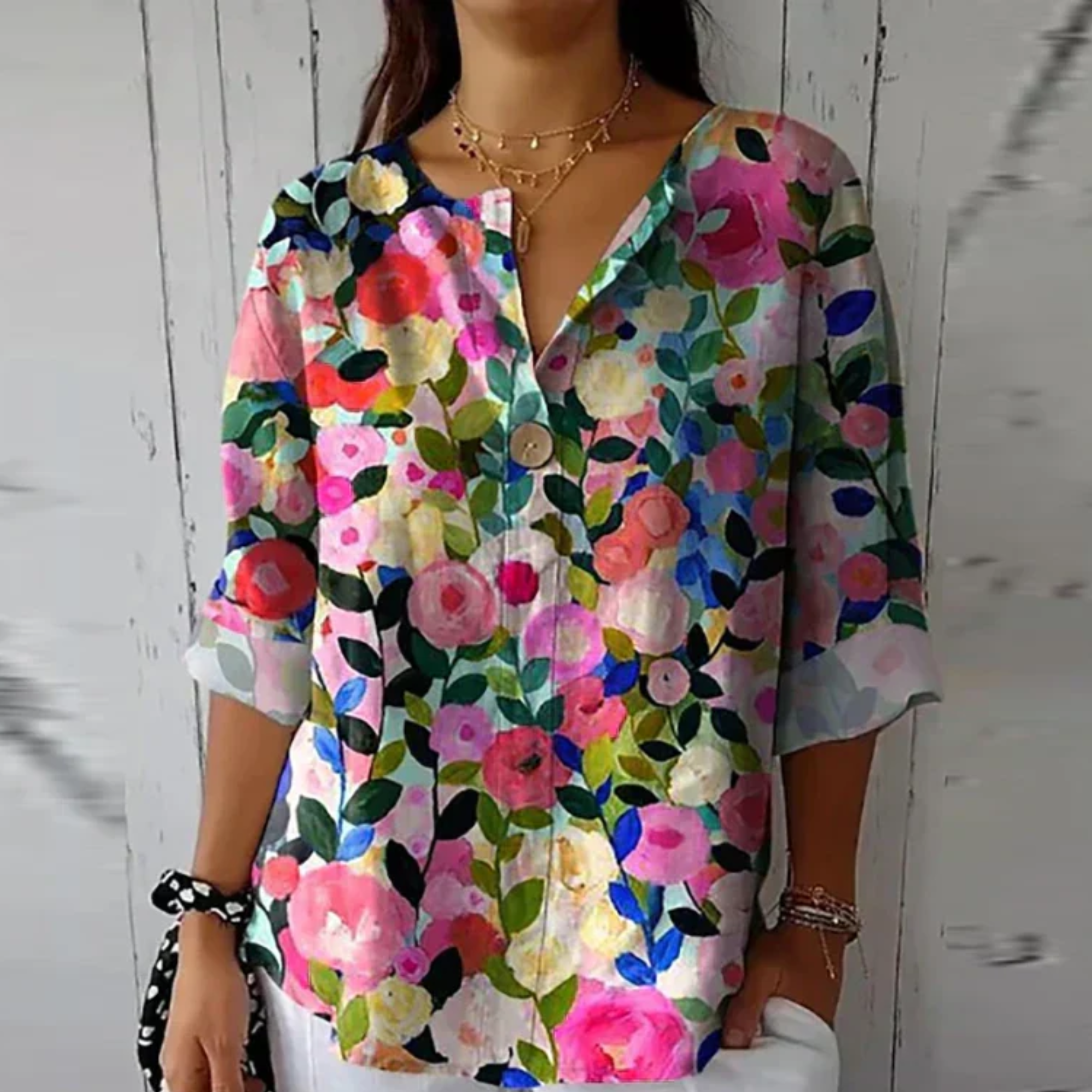 Elegancka bluzka z kwiatowym nadrukiem dla kobiet - idealna na każdą okazję 5