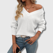 Elegancki sweter damski z dekoltem w kształcie litery V na każdą okazję 3