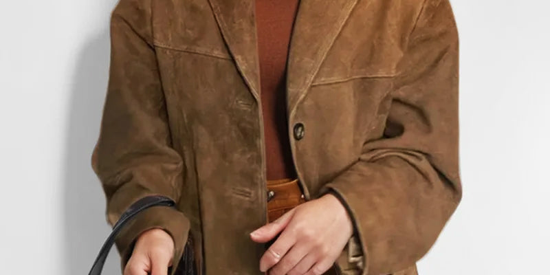 Kurtka Damska Skórzana w Miejskim Stylu Casual, Luźny Krój, Funkcjonalne Kieszenie, Elegancki Design 0