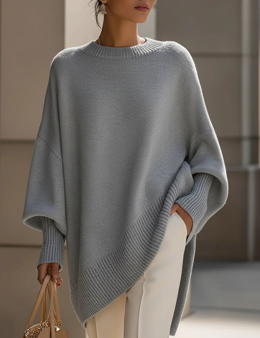 Oversize Sweter Damski z Drapowaniem Elegancki i Komfortowy 4