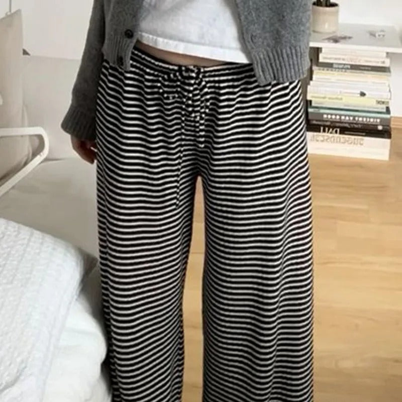 Spodnie Damskie Wiosenne Luźne w Paski na Lato – Komfortowe i Stylowe Spodnie do Codziennych Stylizacji 5