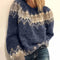 Sweter Damski Nordic Fair Isle Z Klasycznym Wzorem, Ciepły I Stylowy Na Chłodne Dni 0