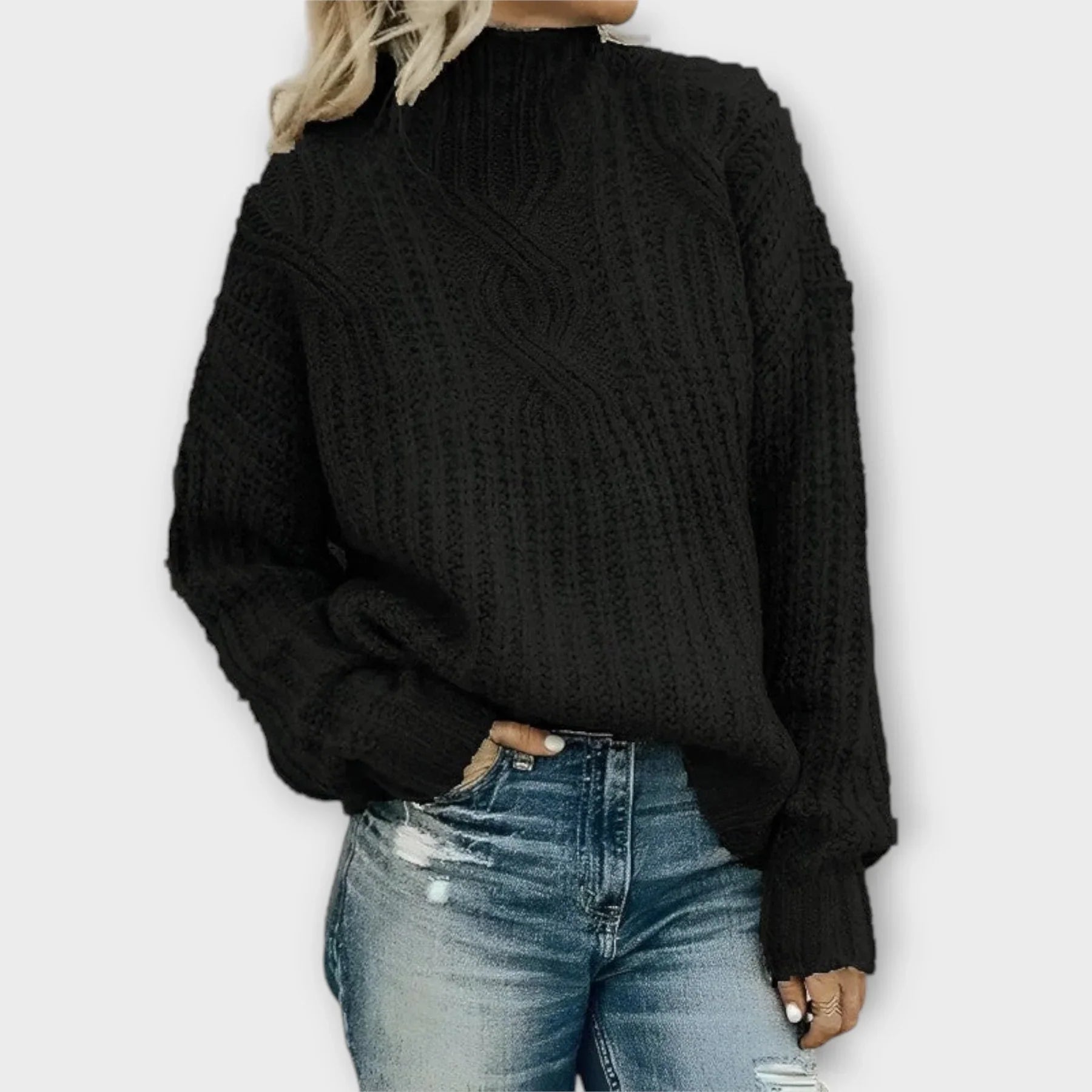Sweter Damski Z Wysokim Dekoltem – Elegancki I Wygodny Na Każdą Okazję, Stylowy Sweterek Damski 0