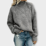 Sweter Damski Z Wysokim Dekoltem – Elegancki I Wygodny Na Każdą Okazję, Stylowy Sweterek Damski 2