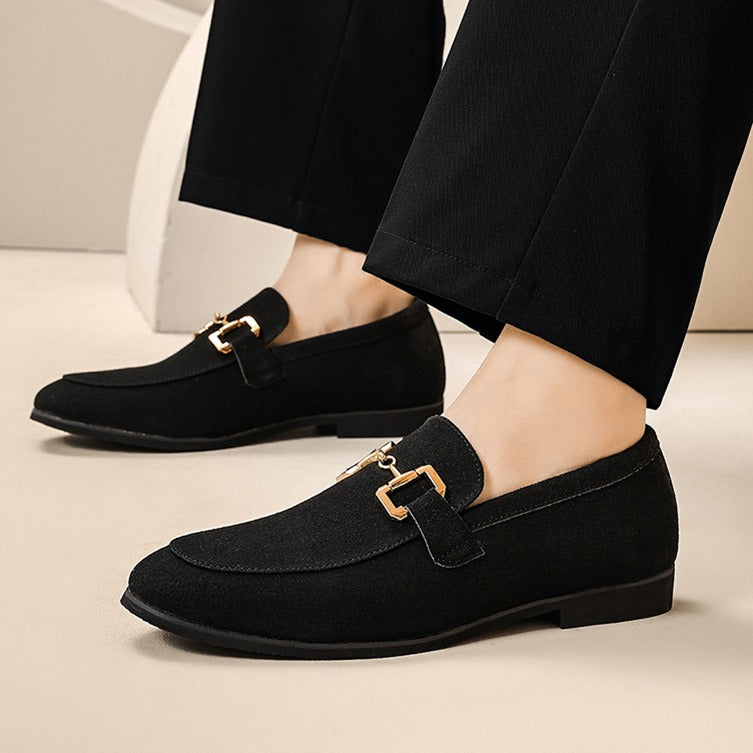 Mokasyny Męskie Czarne Z Arch Support - Eleganckie Buty Mokasyny Męskie Slip-On
